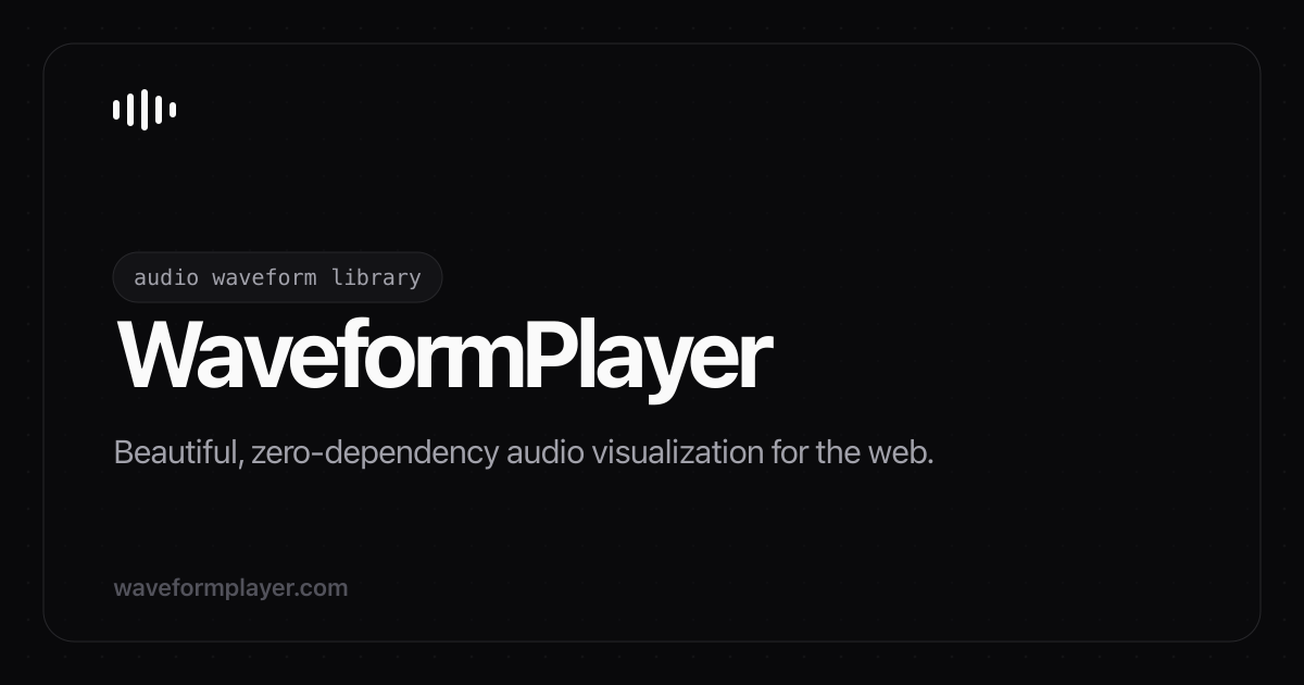 WaveformPlayer — beautiful audio visualization for the web